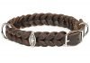 CopcoPet – Fettleder Halsband, Braun, 15mm Breite, 25-29cm Halsumfang, geflochten mit Dornschließe, geflochtenes Hundehalsband, Handarbeit aus Deutschland, hochwertiges Rindsleder