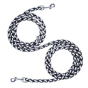 Lovebay Geflochtene Hundeleine, Multifunktion Doppelleine Reflektierend, Flexible Multileine, 4-fach verstellbar Joggingleine, 2.5M lang, Durchmesser 10mm, für 1/2 kleine/mittlere/große Hunde, Nylon