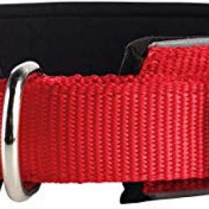 HUNTER NEOPREN REFLECT Hundehalsband, Nylon, Neopren gepolstert, reflektierend, 50 (M), rot/schwarz