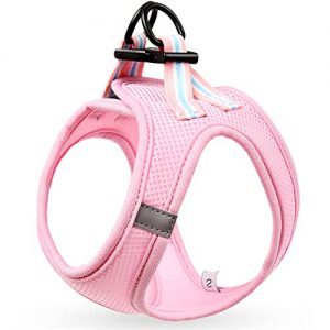 HEELE Hundegeschirr für Hunde Geschirr Hund Klein Weich Mesh Brustgeschirr für Mittlere und Kleine Hunde/Katzen, Verstellbare Reflektierende Atmungsaktive Welpengeschirr, Rosa, S