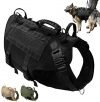 PET ARTIST K9 Hundegeschirr für mittelgroße und große Hunde, zum Wandern, kein Ziehen an der Vorderseite, Molle-Weste für Hunde, Schwarz, (Brustumfang 80-105cm)