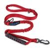 Iokheira 5FT Starke Hundeleine, 4-in-1 Verstellbare Führleine für Hunde mit Auto Sicherheitsgurt und Gepolsterten Griff, Reflektierend Leine Hund für Alle Größe Hunde, Rot