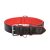 Riparo Echtes Leder Verstellbares K-9 Hundehalsband mit Zusätzlicher Verstärkung (XL: 4,5CM Breit für 55,9CM – 63,5CM Hals, Schwarz-roter Faden)