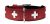 HUNTER SWISS Hundehalsband, Leder, hochwertig, schweizer Kreuz, 60 (M-L), rot/schwarz
