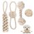 Hundespielzeug Seil mit Knoten Ball, 4 Stück Kauen Hundespielzeug Set für Kleine Hunde/ Mittlere, Welpen Spielzeug für Hunde ​Zahnpflege, aus Natürlicher Baumwolle -Weiß
